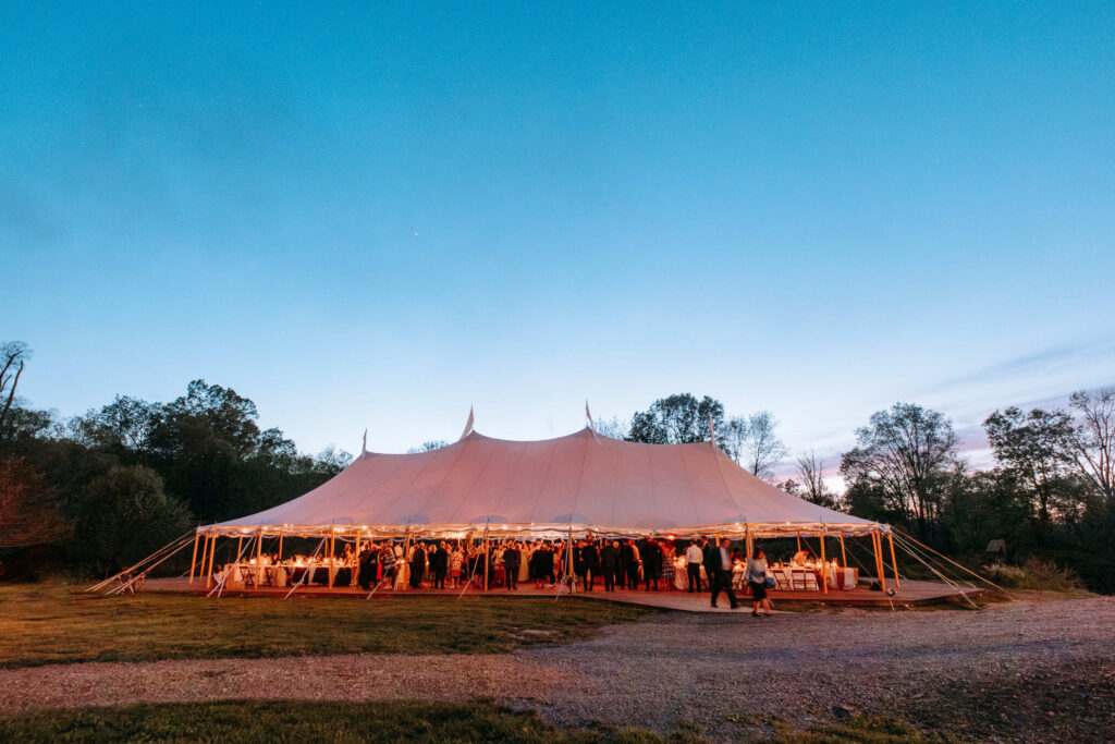 Tent wedding reception in Hudson Falls.