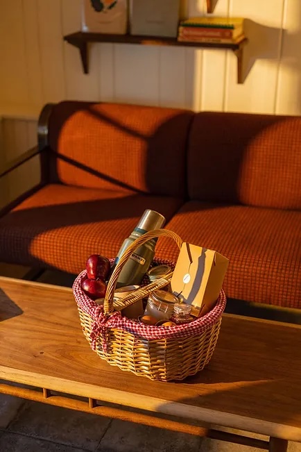 Welcome basket at the Eastwind Hotel Lake Placid | One of our favorite Catskills Wedding Venues