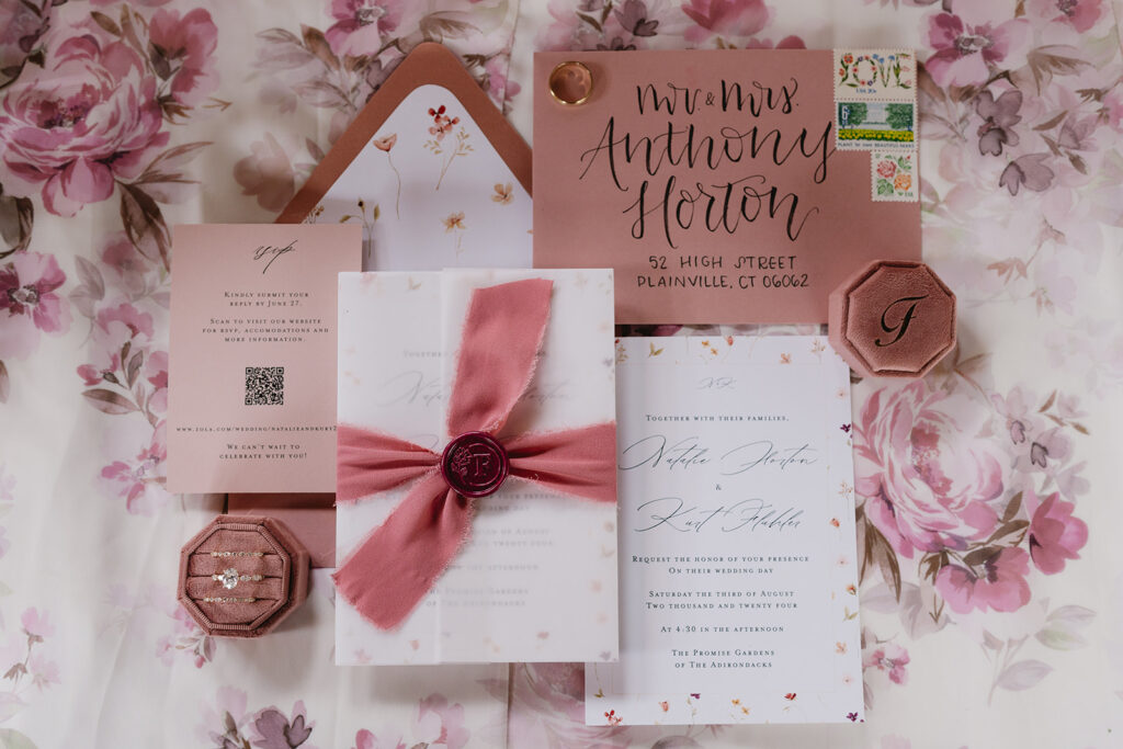 How to address plus ones on a wedding invitation pink invitation suite with flowers