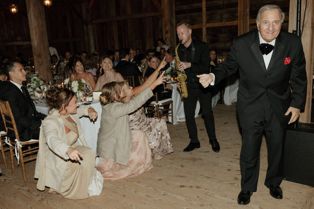 A stunning wedding at  Hayfield Catskills where Sax on It performed live saxophone